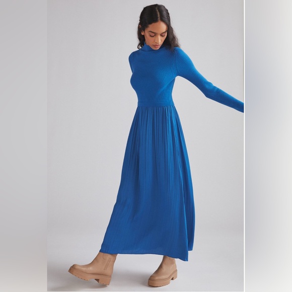 Anthropologie | Dresses | Anthropologie Blue Maxi Dress | Poshmark